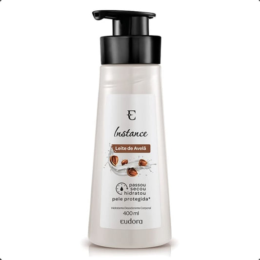 LOÇÃO HIDRATANTE DESODORANTE CORPORAL INSTANCE LEITE DE AVELÃ, 400 ML